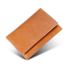 Leather Men Flap Card Holder Wallet