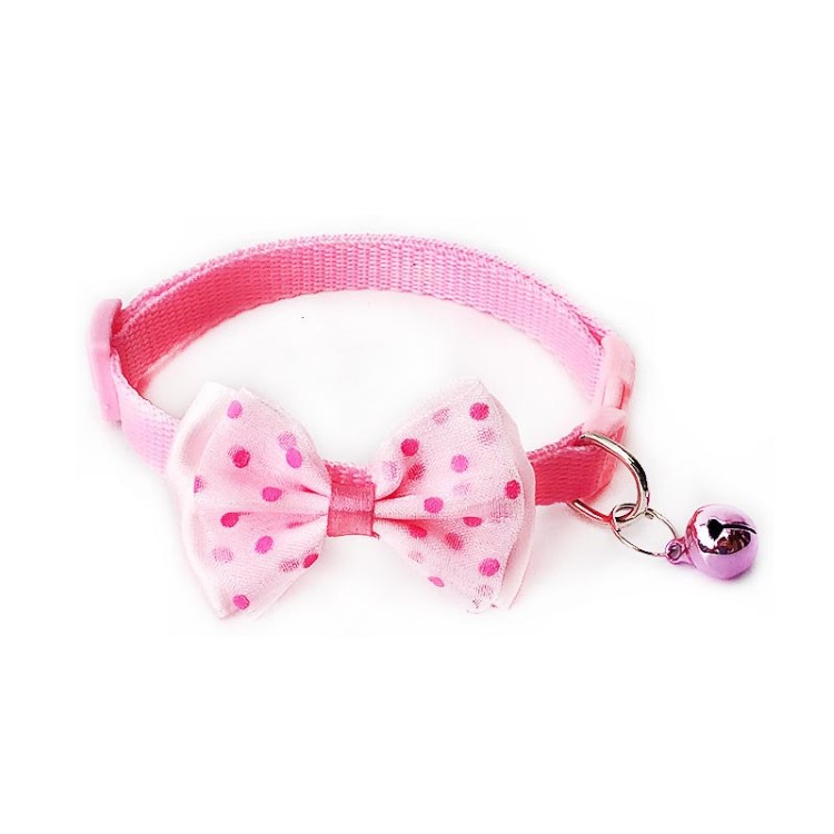 Plain cat collar with tie with ring bell