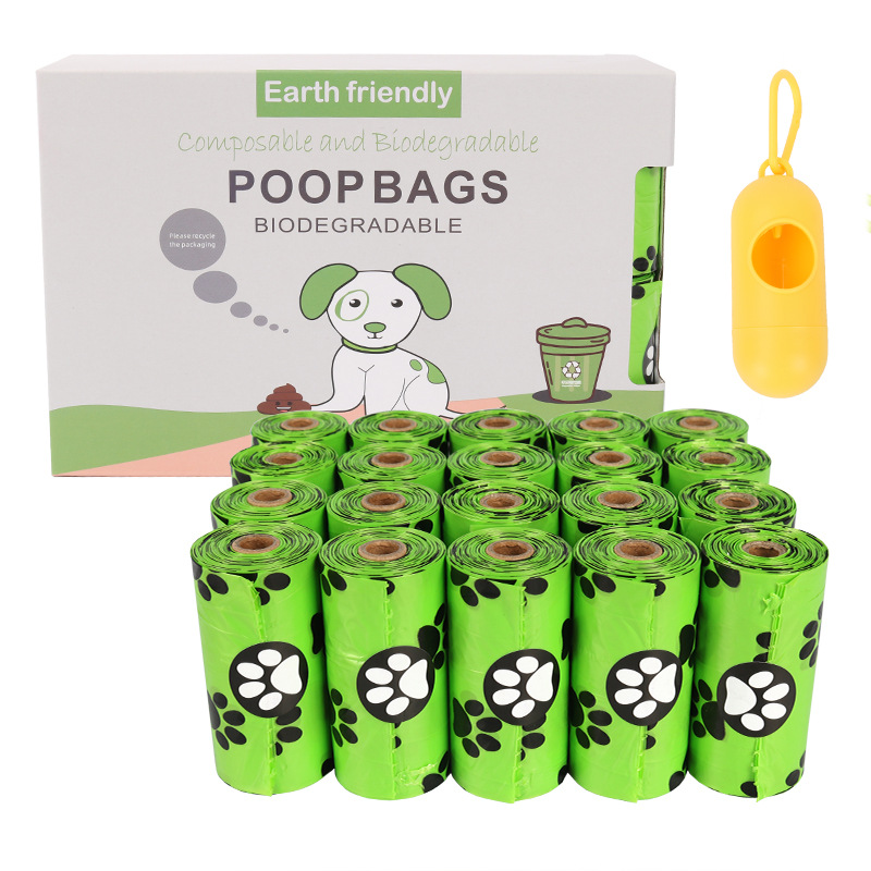 Oxo-Biodegradable Dog Poop bag with paw print 