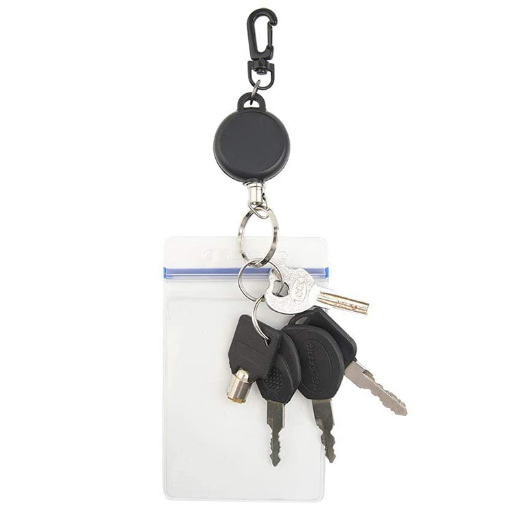 Retractable Keychain Recoil Retractable Key Ring Pull Chain Card Badge Belt Clip Reel