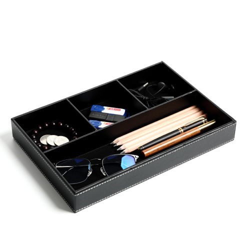 PU Leather Glasses Watches Jewelry Tray