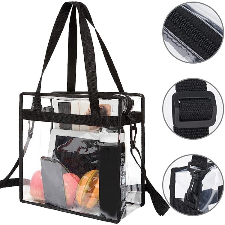 Stadium Approved Clear Zipper Tote Bag